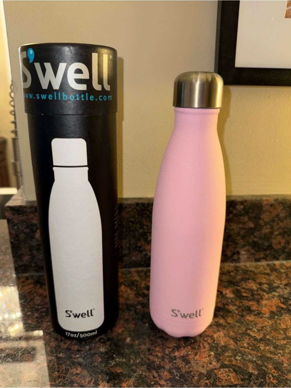 S'well Pink Topaz Stainless Steel Water Bottle